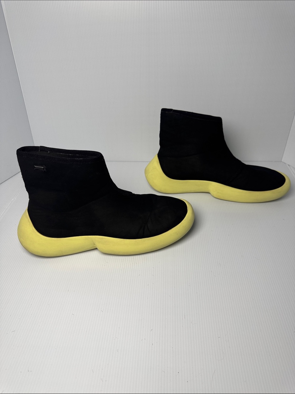 CAMPER Lab ABS Ankle Boot Black Neoprene Sneakers Yellow Sole Lightweight Men 41
